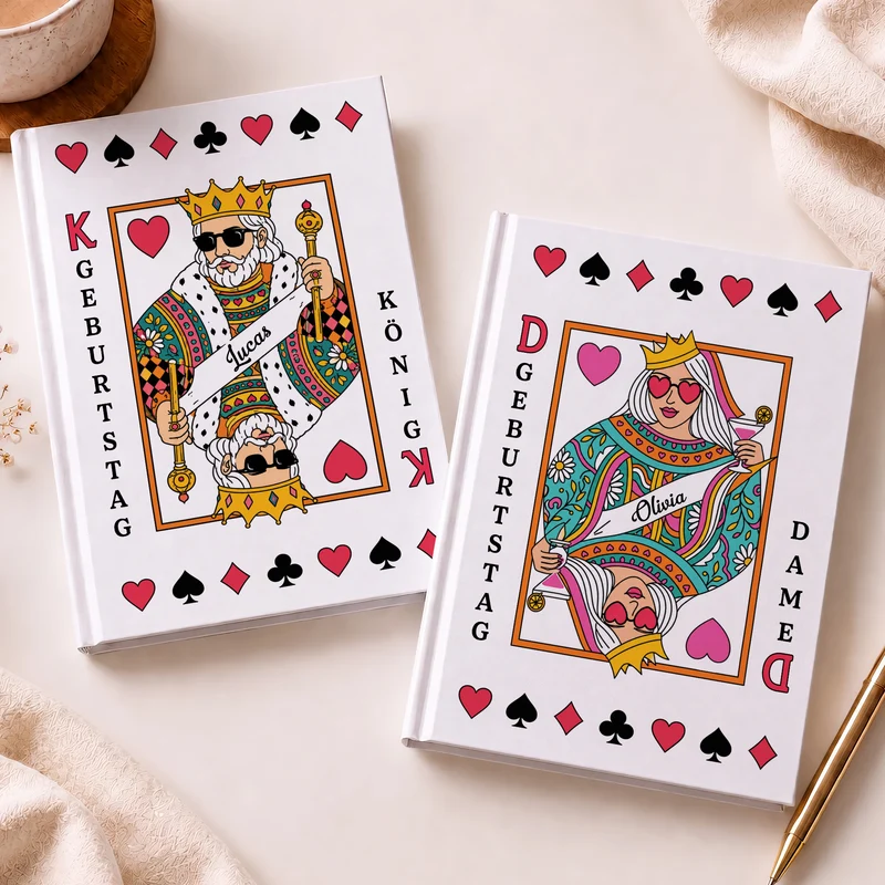 Geburtstag Kartenspiel - Personalisierte Geburtstagsgeschenke | Notizbuch A5