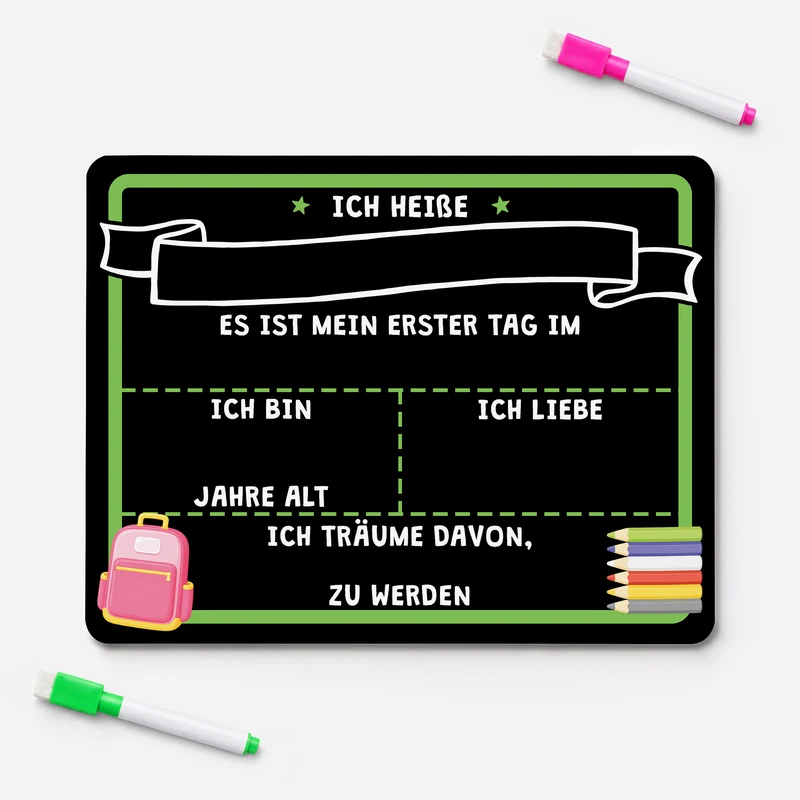 Mein Erster Tag In Der Schule - Personalisiertes Geschenk | Acryl Maltafel Schulstart