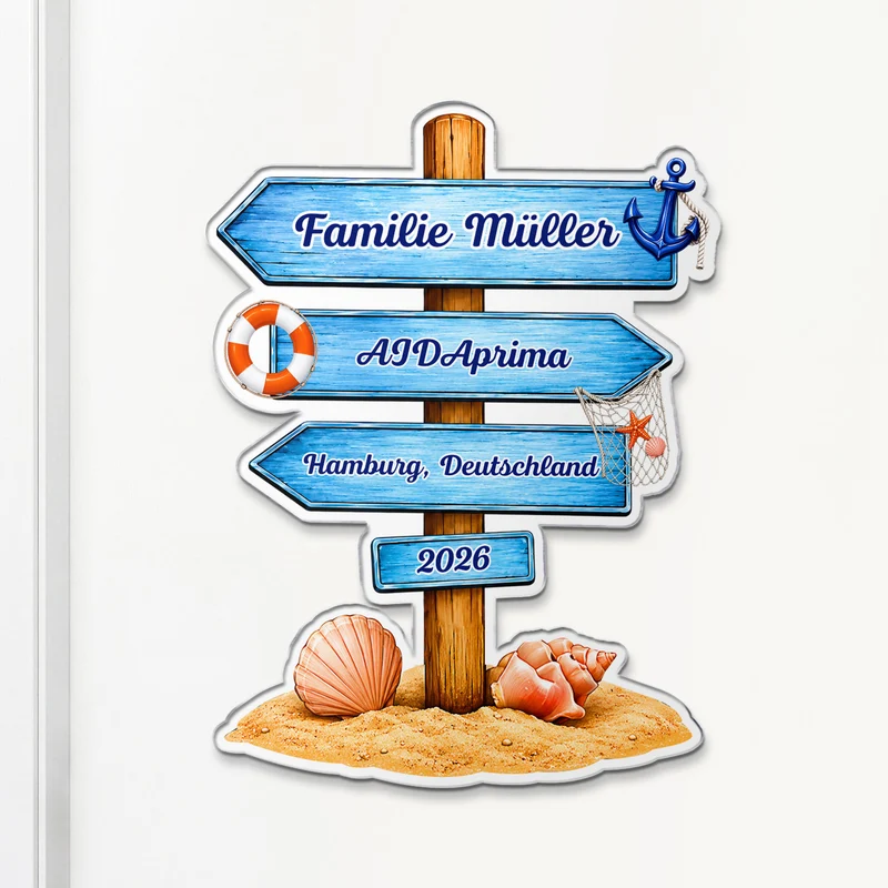 Reise + Anker - Personalisiertes Geschenk | Acryl Magnet