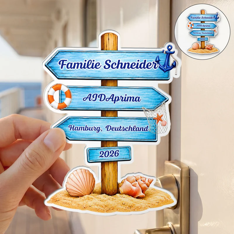 Reise + Anker - Personalisiertes Geschenk | Acryl Magnet