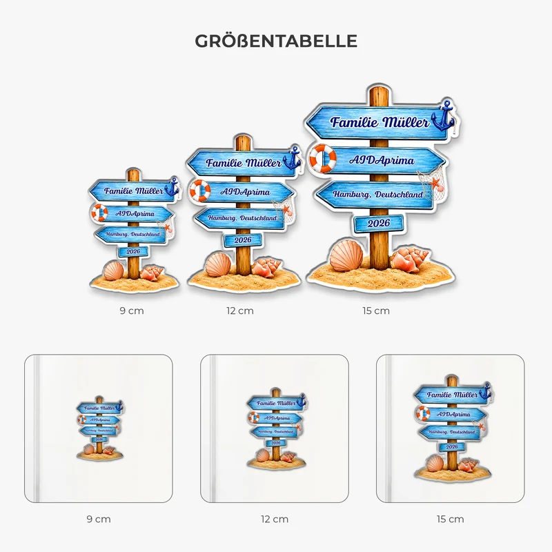 Reise + Anker - Personalisiertes Geschenk | Acryl Magnet
