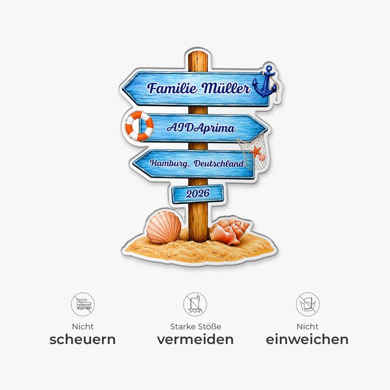Reise + Anker - Personalisiertes Geschenk | Acryl Magnet