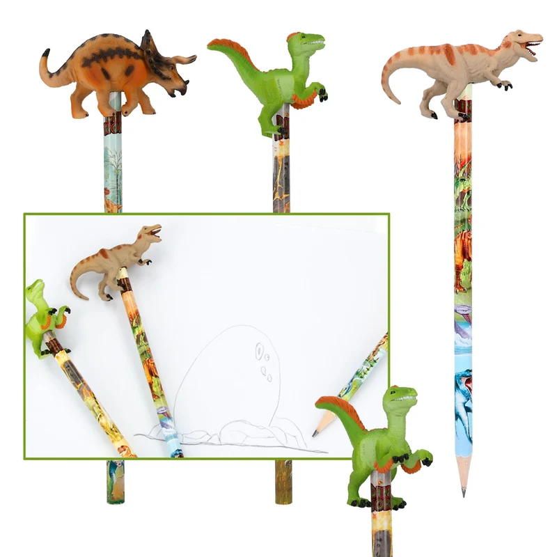 Dino World Bleistift mit Dino-Topper