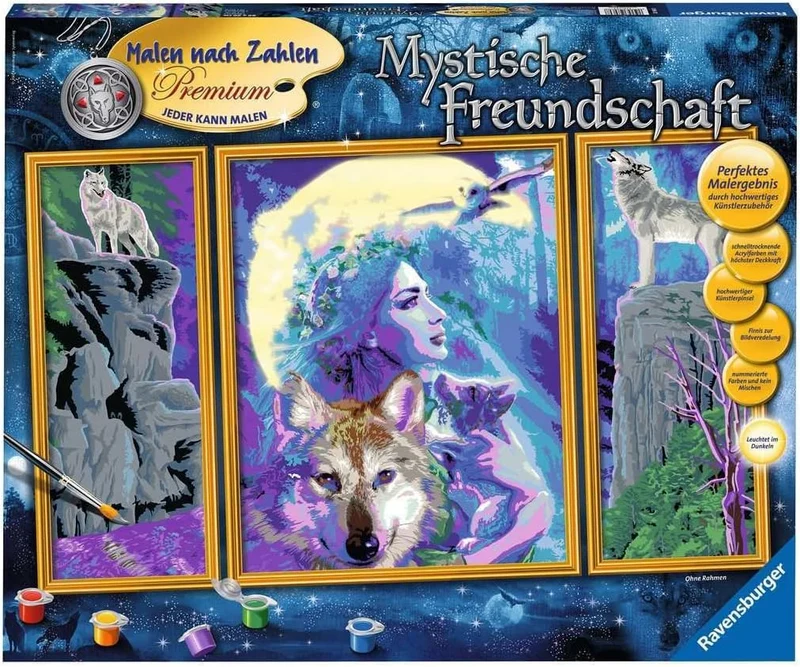 Ravensburger Malen nach Zahlen - Mystische Freundschaft 80x50cm - Premium Malset
