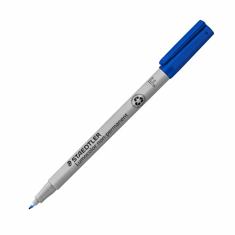 STAEDTLER Lumocolor Folienstift non-permanent F blau - Präzisionsstift für Folien