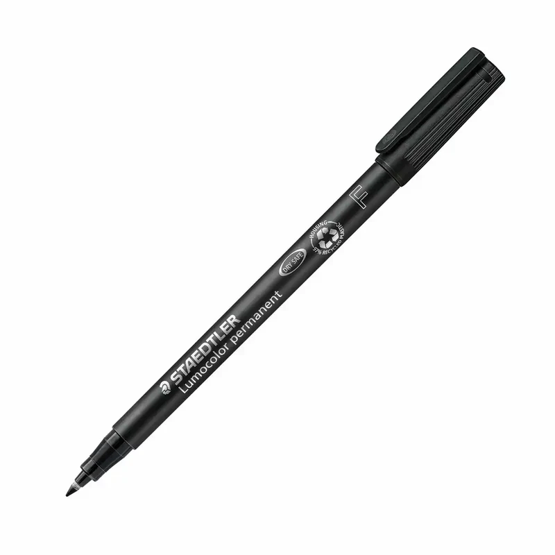 STAEDTLER Lumocolor Folienstift permanent F schwarz - Präzisionsschreiber für Folien