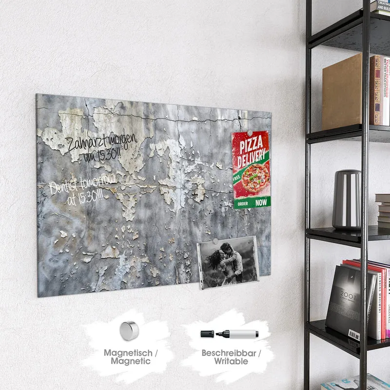 Glas Magnettafel - Abblätternde Wand
