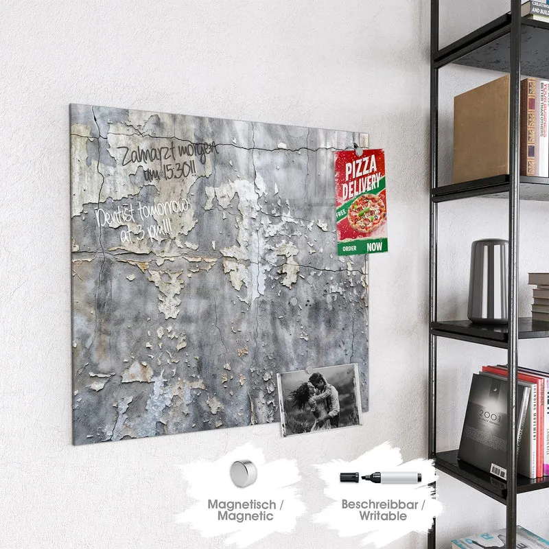 Glas Magnettafel - Abblätternde Wand