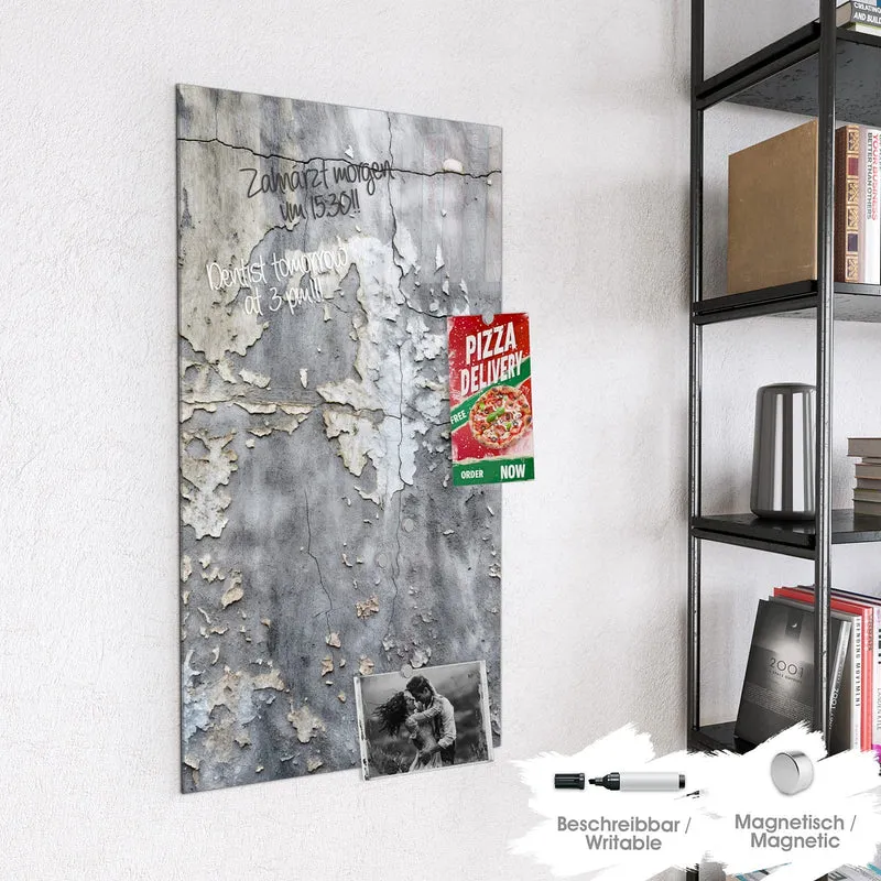 Glas Magnettafel - Abblätternde Wand