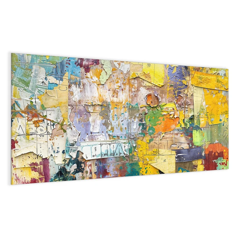 Glas Magnettafel - Abgerissene Plakate