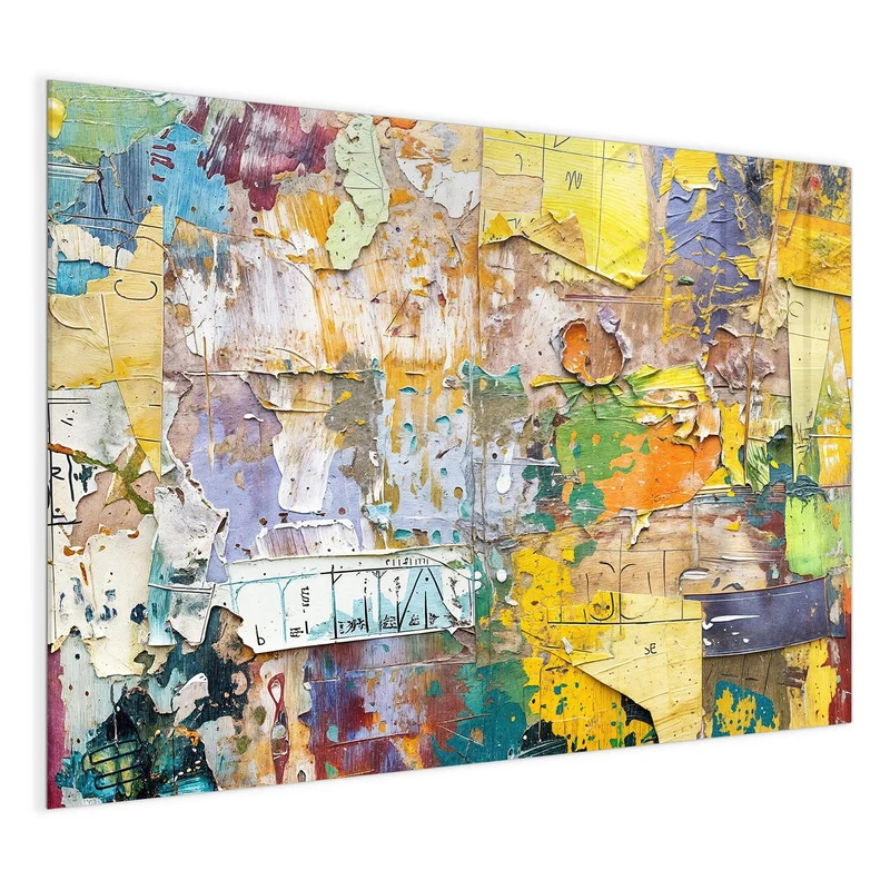 Glas Magnettafel - Abgerissene Plakate
