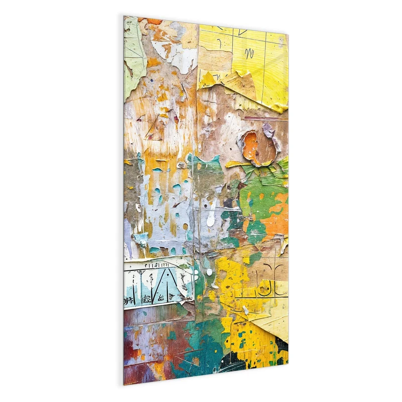 Glas Magnettafel - Abgerissene Plakate
