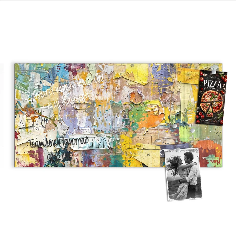 Glas Magnettafel - Abgerissene Plakate