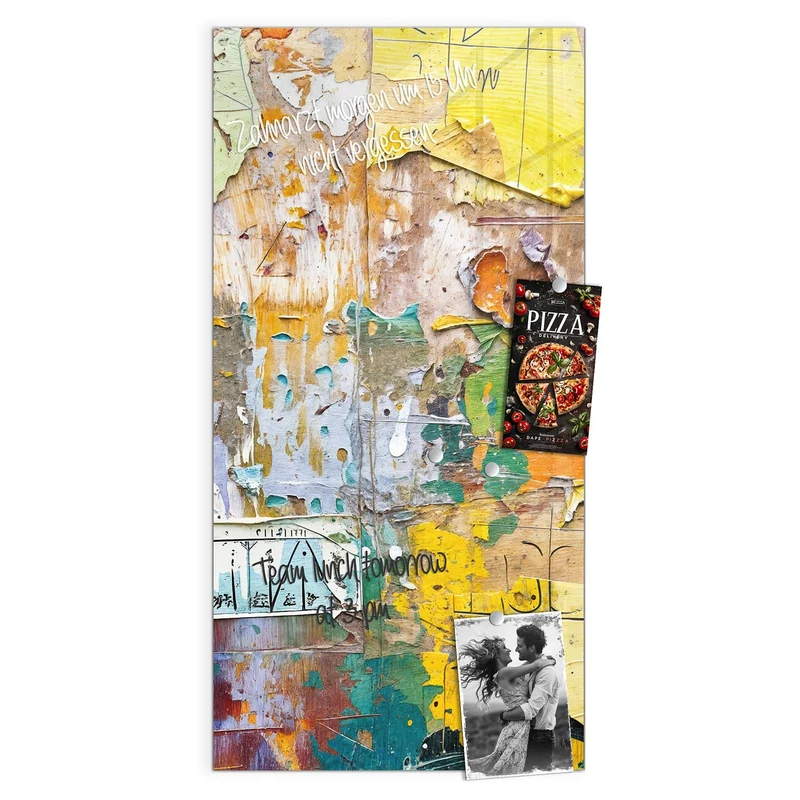 Glas Magnettafel - Abgerissene Plakate