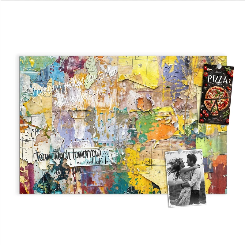Glas Magnettafel - Abgerissene Plakate