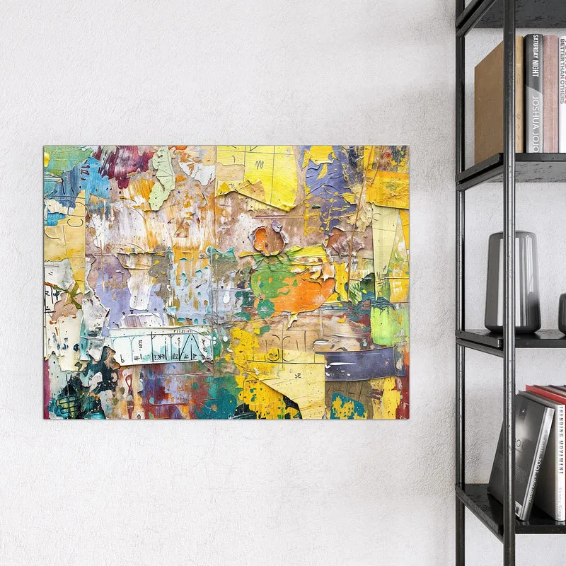 Glas Magnettafel - Abgerissene Plakate