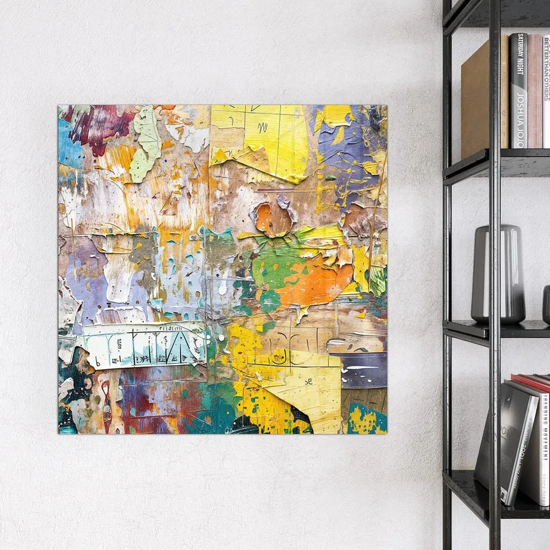 Glas Magnettafel - Abgerissene Plakate