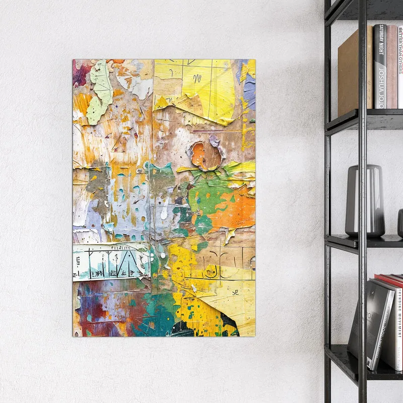 Glas Magnettafel - Abgerissene Plakate