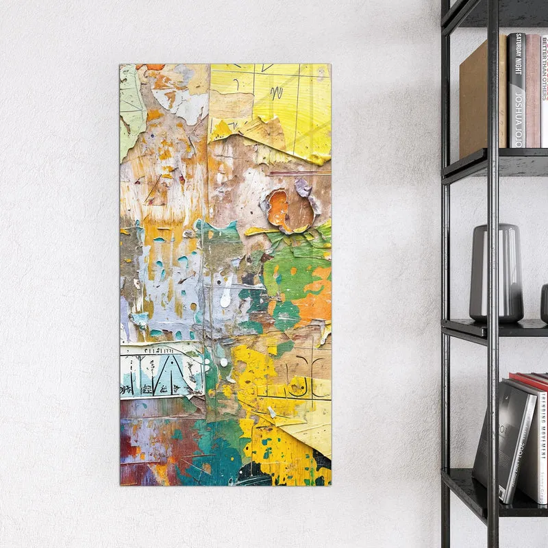 Glas Magnettafel - Abgerissene Plakate