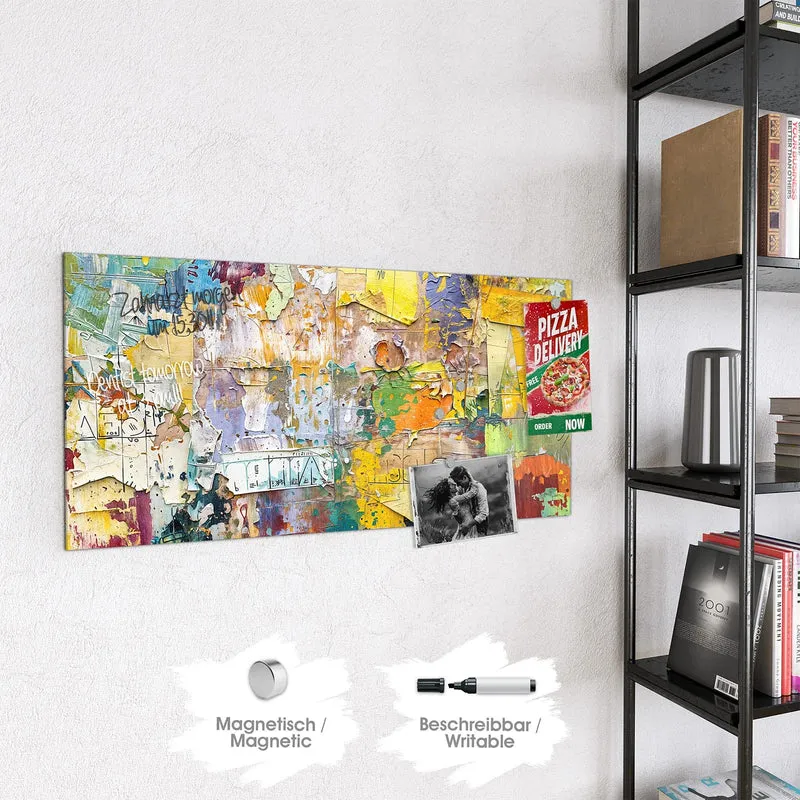 Glas Magnettafel - Abgerissene Plakate
