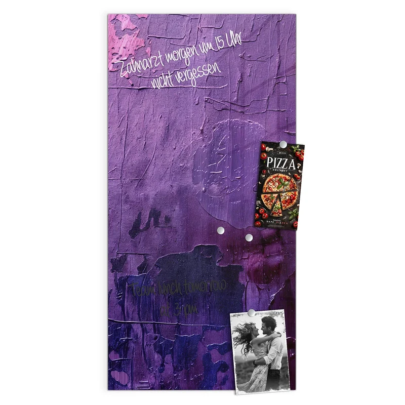 Glas Magnettafel - Violette Farbschichten