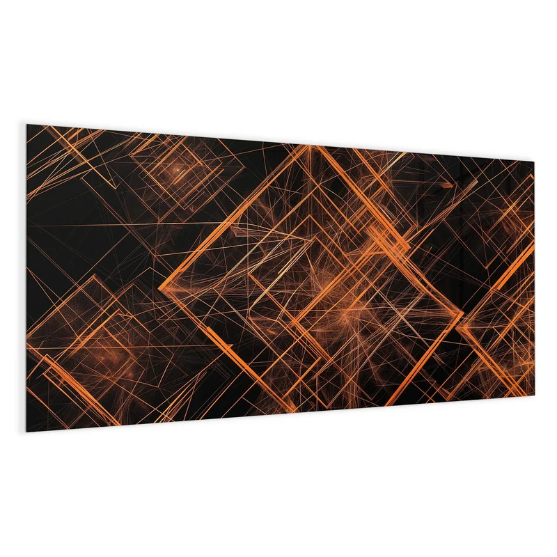 Glas Magnettafel - Orange Lichtlinien