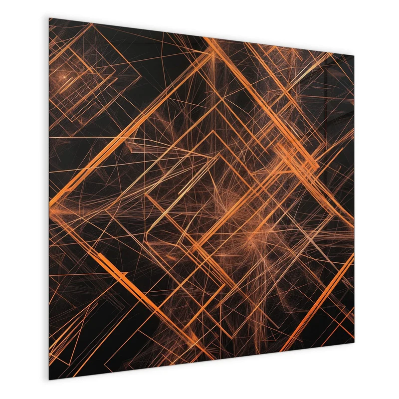 Glas Magnettafel - Orange Lichtlinien