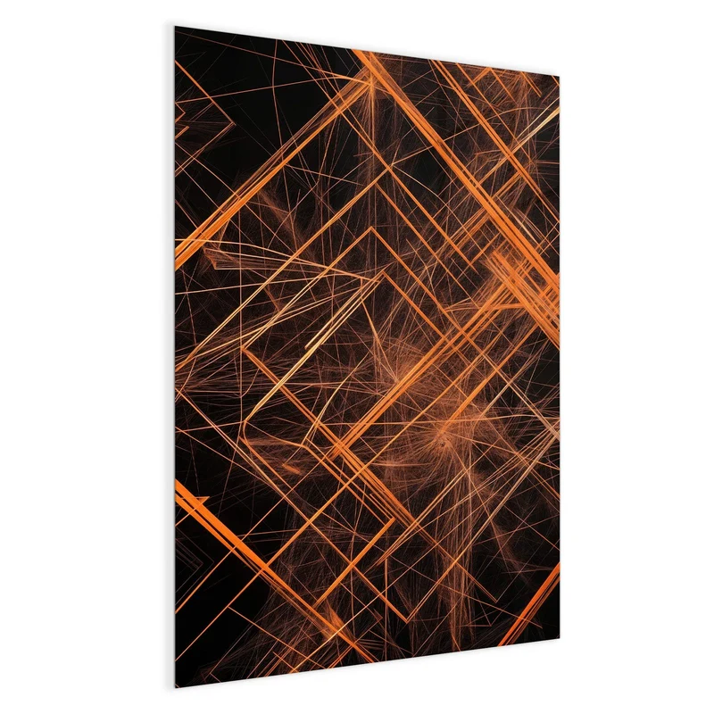 Glas Magnettafel - Orange Lichtlinien