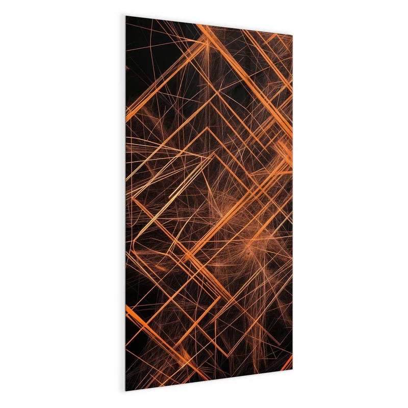 Glas Magnettafel - Orange Lichtlinien