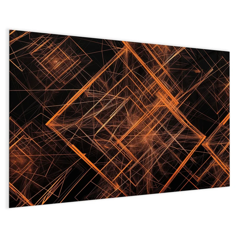 Glas Magnettafel - Orange Lichtlinien
