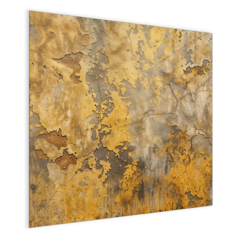 Glas Magnettafel - Gelbe Patina