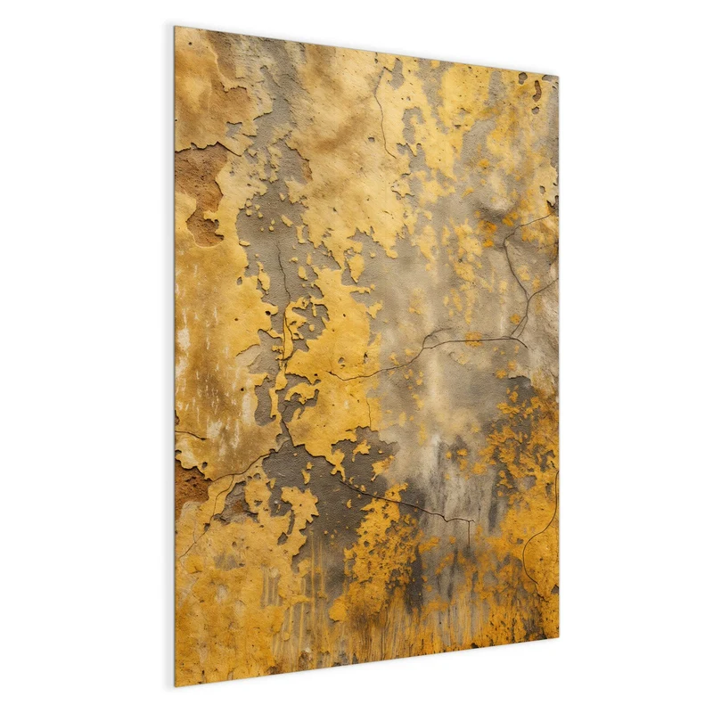 Glas Magnettafel - Gelbe Patina