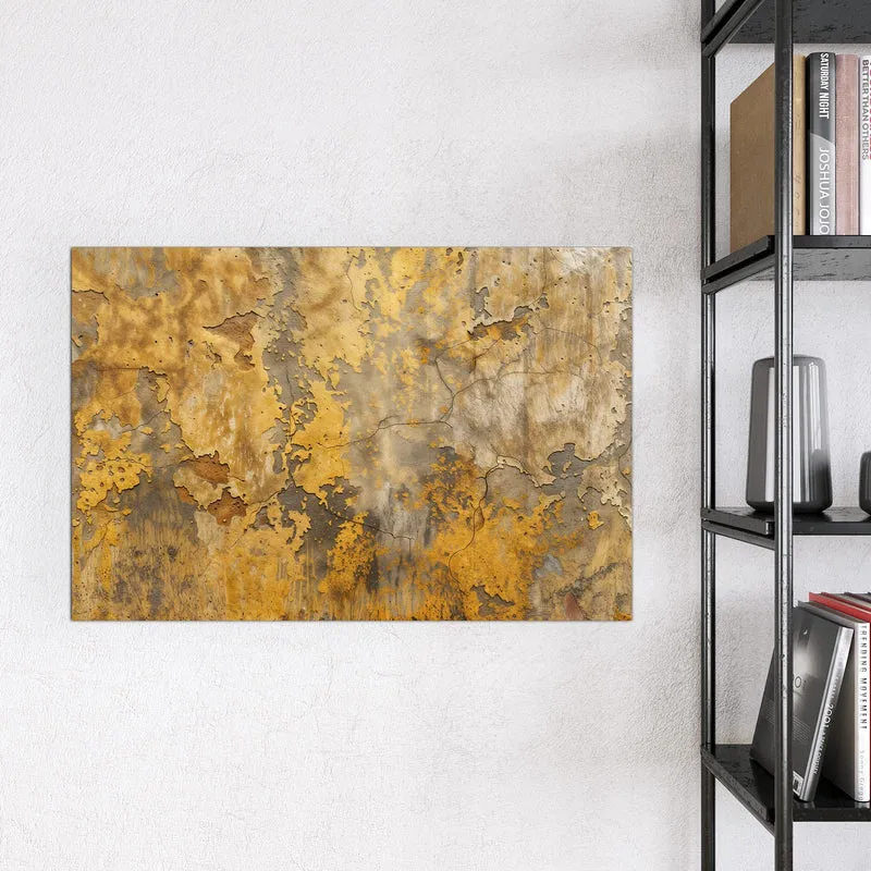Glas Magnettafel - Gelbe Patina