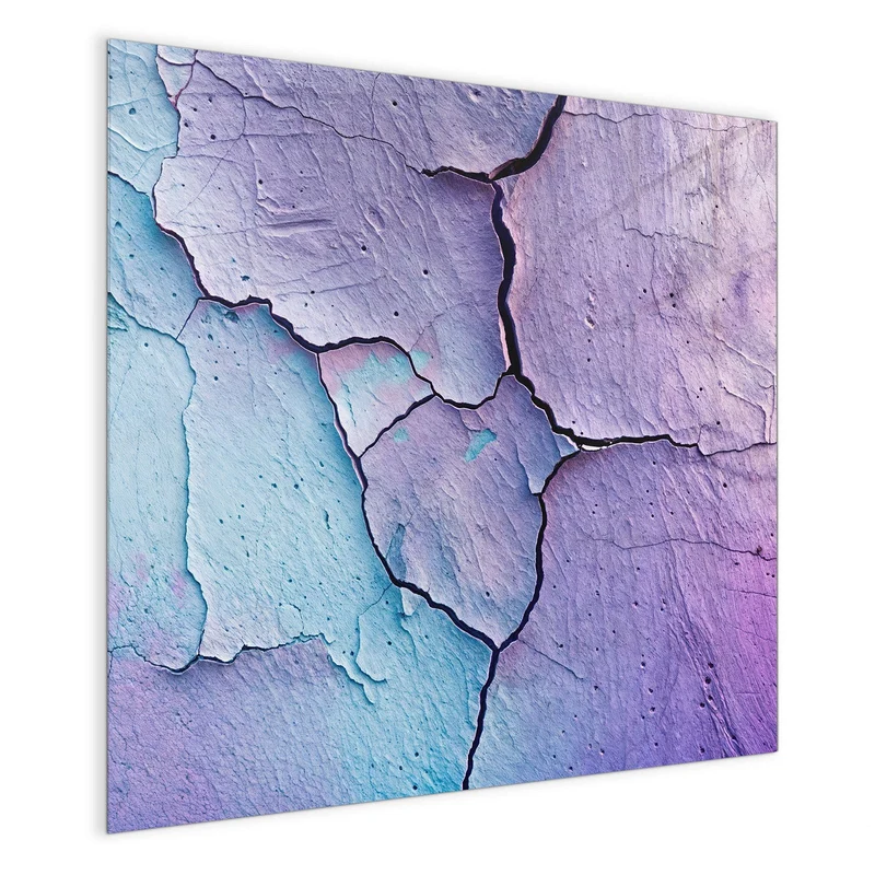 Glas Magnettafel - Risse in Violett
