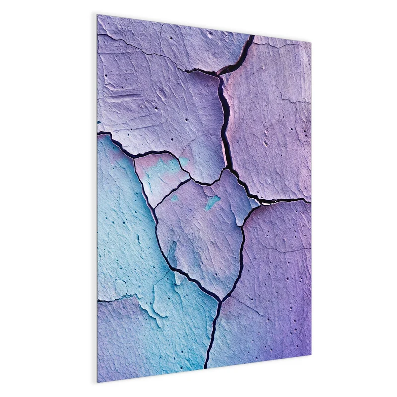 Glas Magnettafel - Risse in Violett