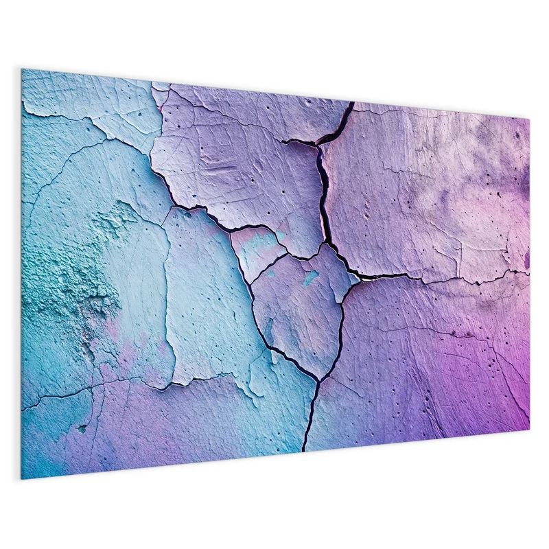 Glas Magnettafel - Risse in Violett