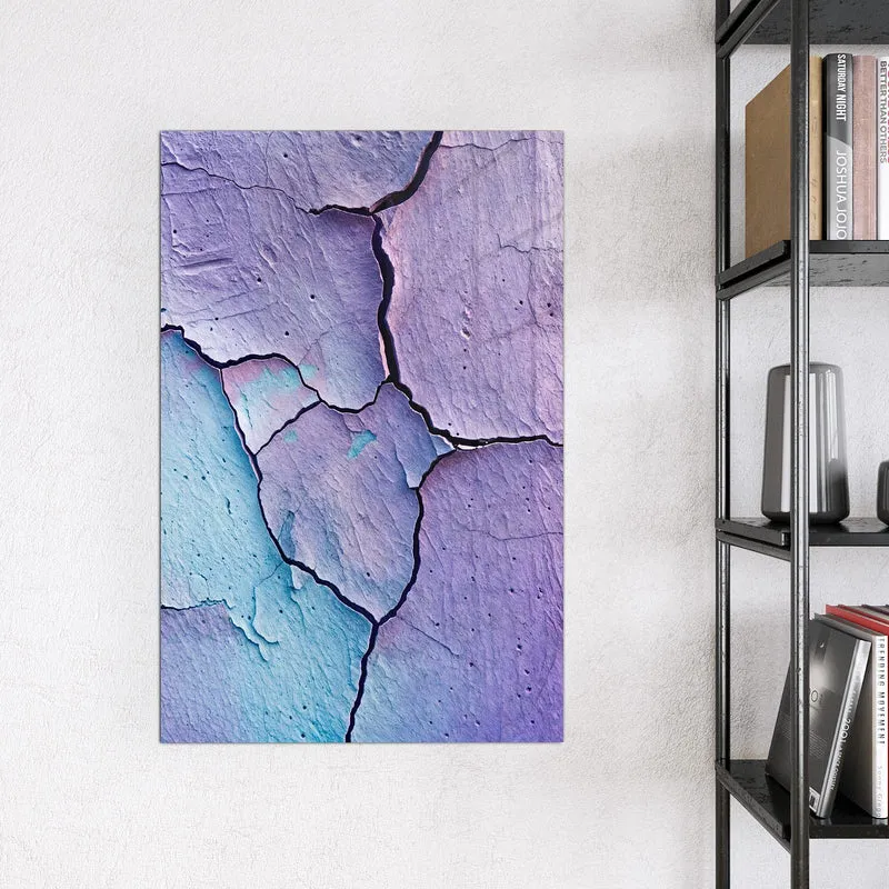 Glas Magnettafel - Risse in Violett