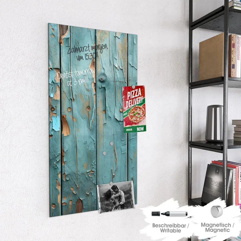 Glas Magnettafel - Abblätternde Holzplanken