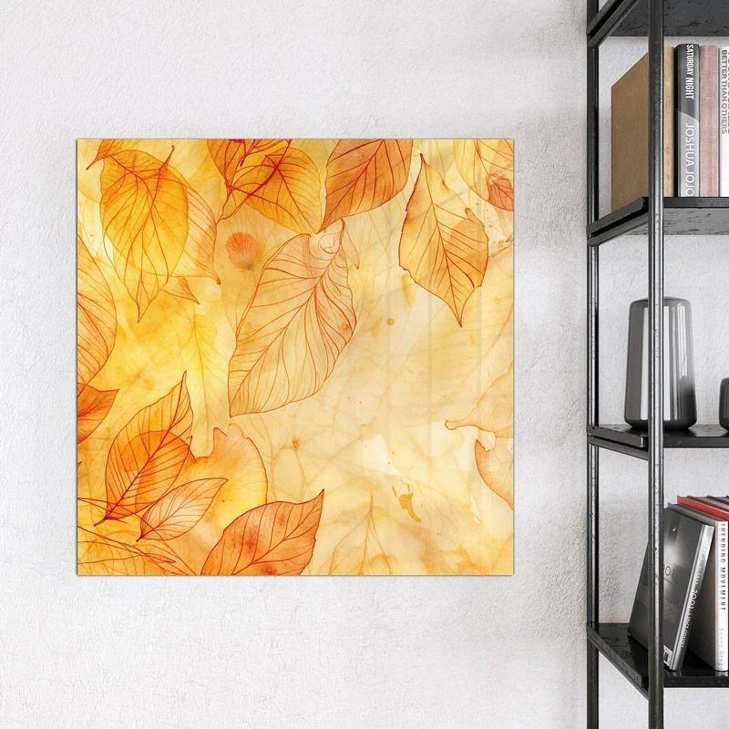 Glas Magnettafel - Durchscheinendes Laub