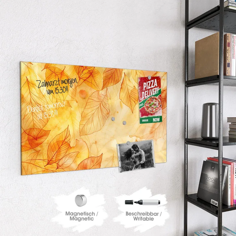 Glas Magnettafel - Durchscheinendes Laub