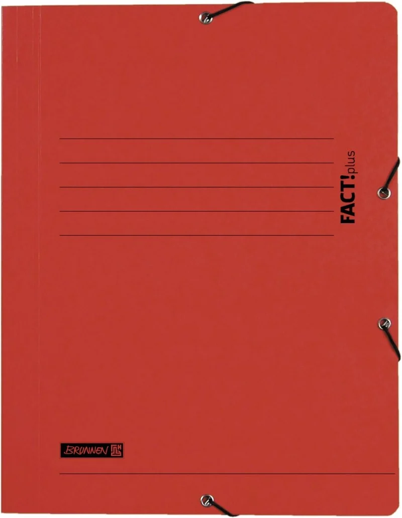 BRUNNEN Sammelmappe A4 rot - Premium Ordnungshelfer mit Gummizug