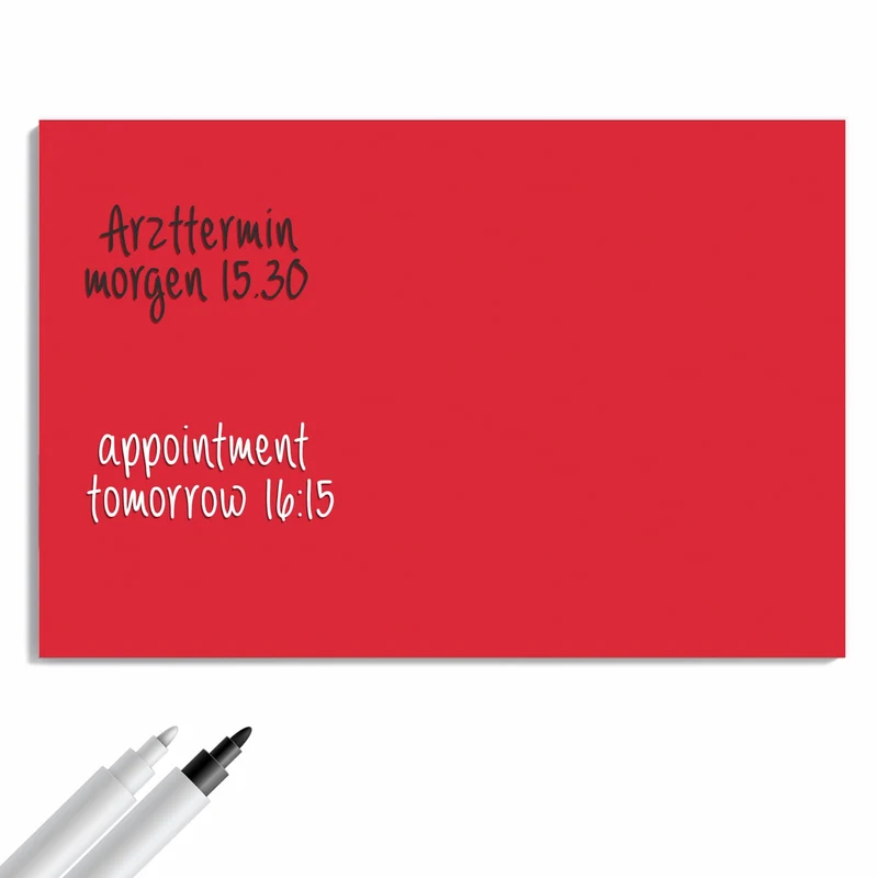 Metall Magnettafel - Pinkroter Hintergrund