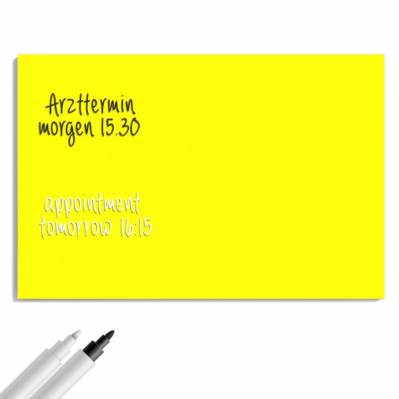 Metall Magnettafel - Zitronengelb