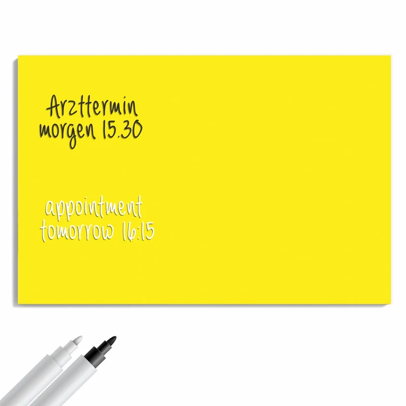 Metall Magnettafel - Sonnengelb