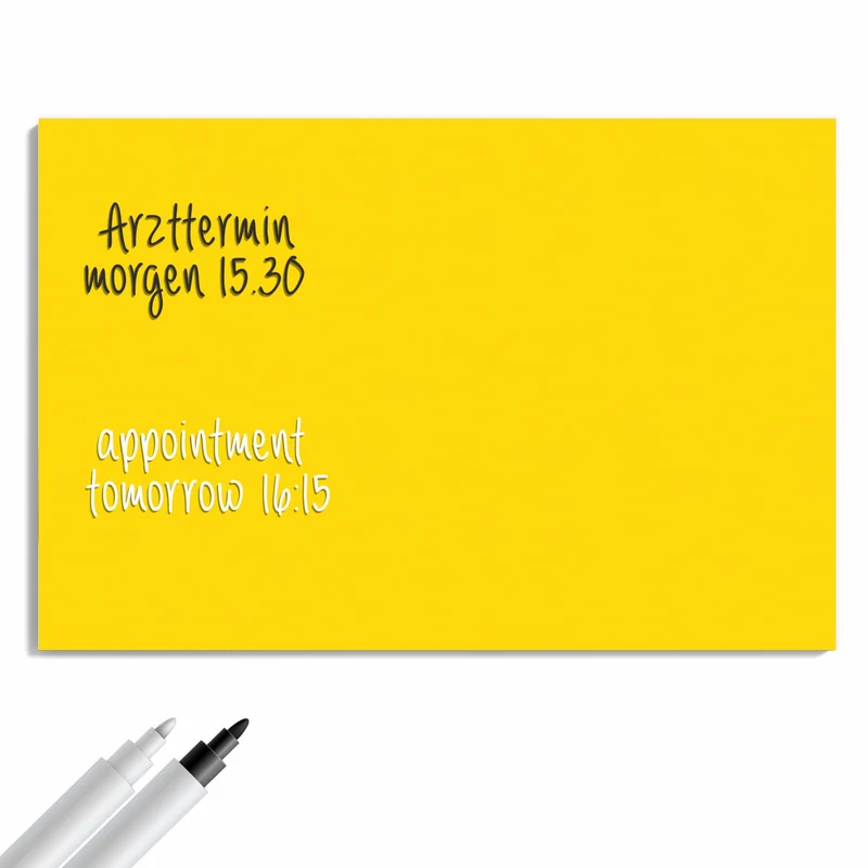Metall Magnettafel - Kanariengelb