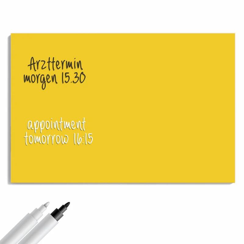 Metall Magnettafel - Goldgelb