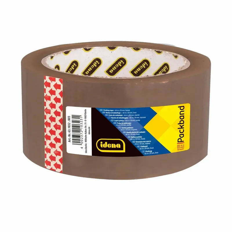 Idena Packband Geräuscharm - Premium Klebeband Braun 5cm x 66m für Profis