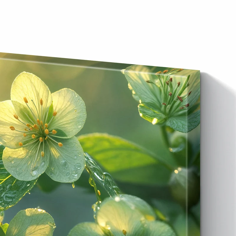 Metall Magnettafel - Blüten mit Morgentau