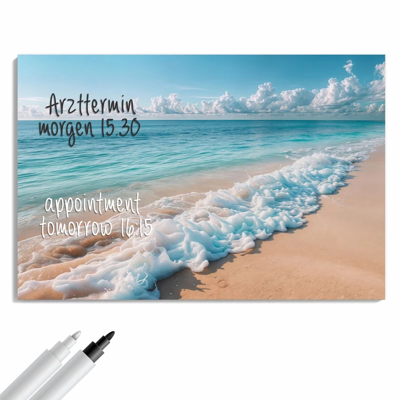Metall Magnettafel - Wolken über Türkismeer