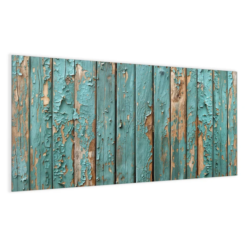 Glas Magnettafel - Türkise Farbe auf Holz